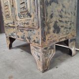 Casier industriel en métal | Armoire vintage à deux portes patinée