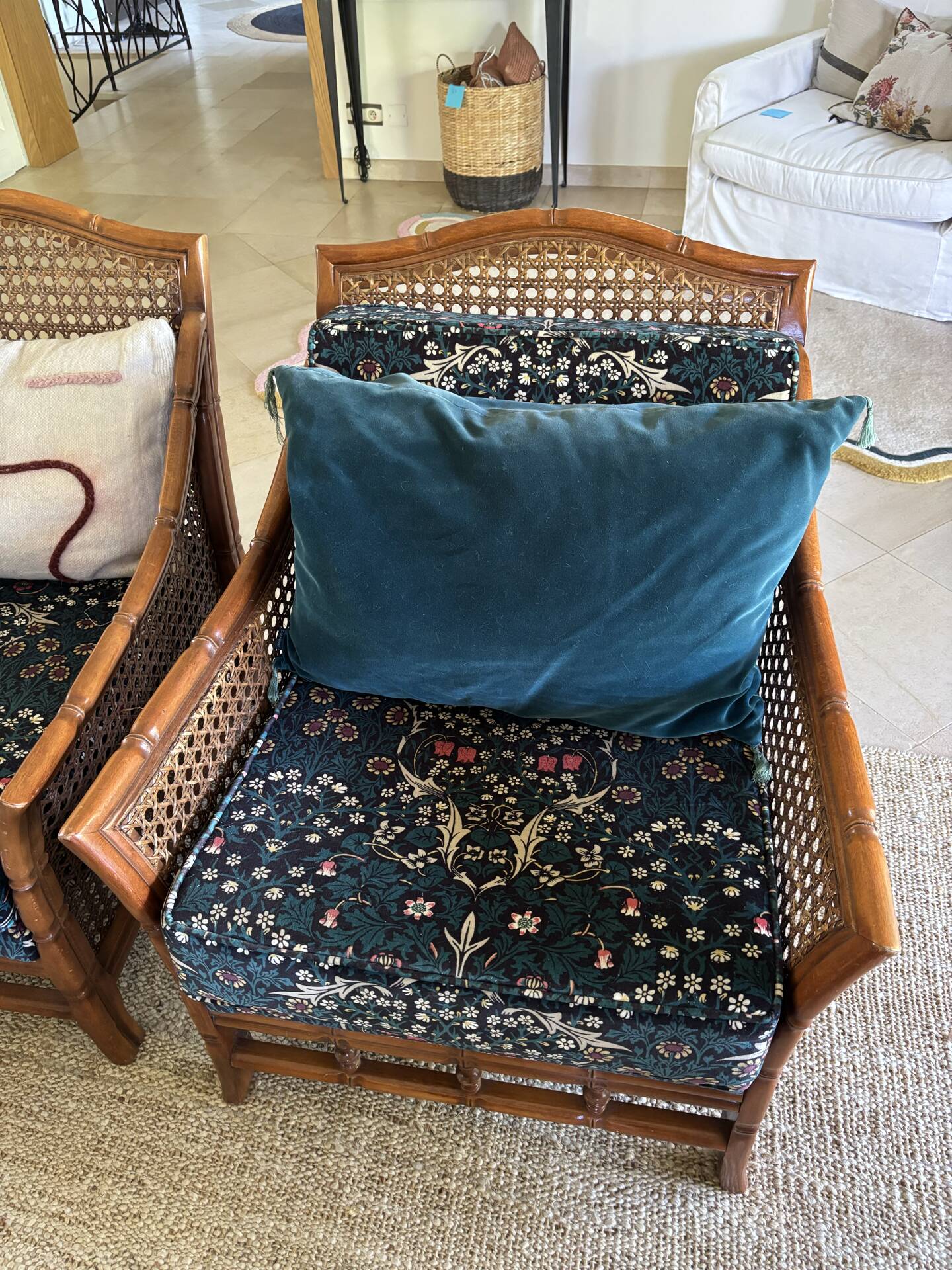 paire fauteuils cannes 1950