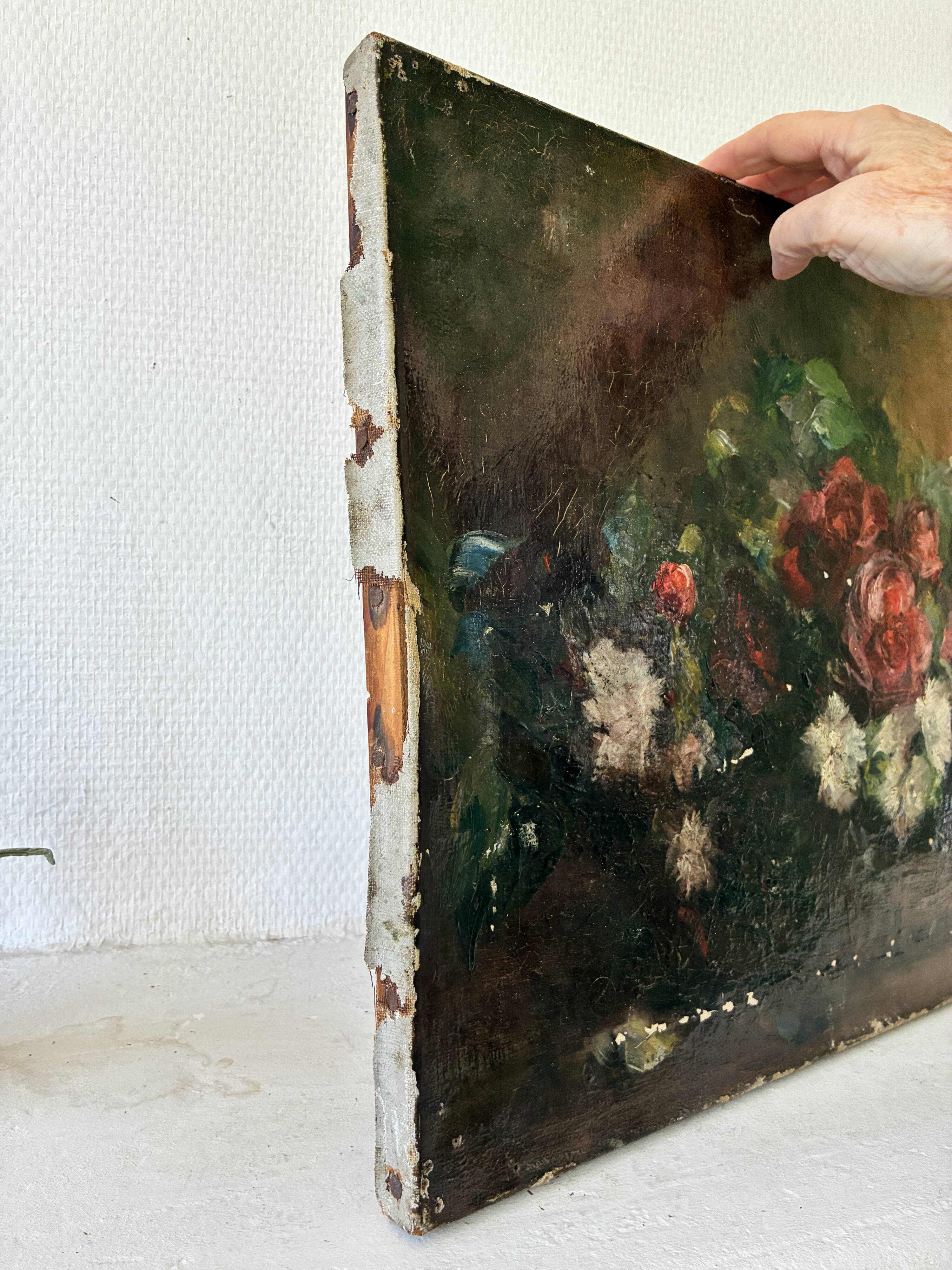 Old painting oil on canvas still life