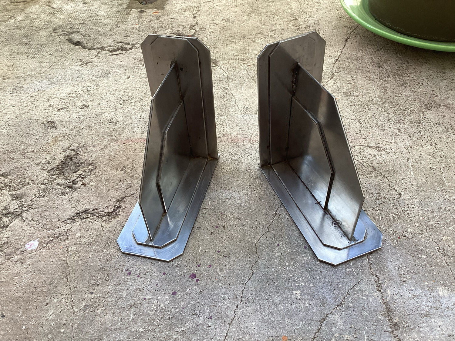 Pair of vintage industrial style metal bookends