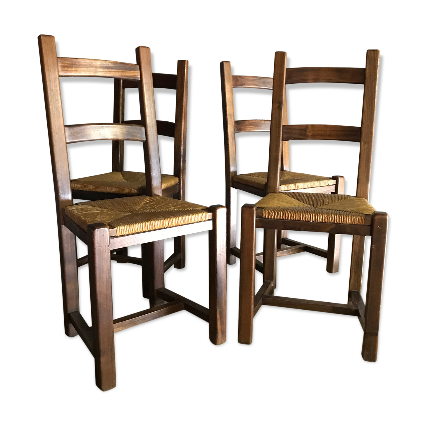 Set of 4 canned chairs