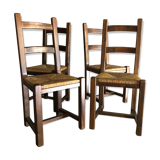 Set of 4 canned chairs