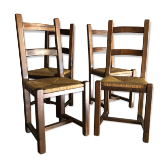 Set of 4 canned chairs