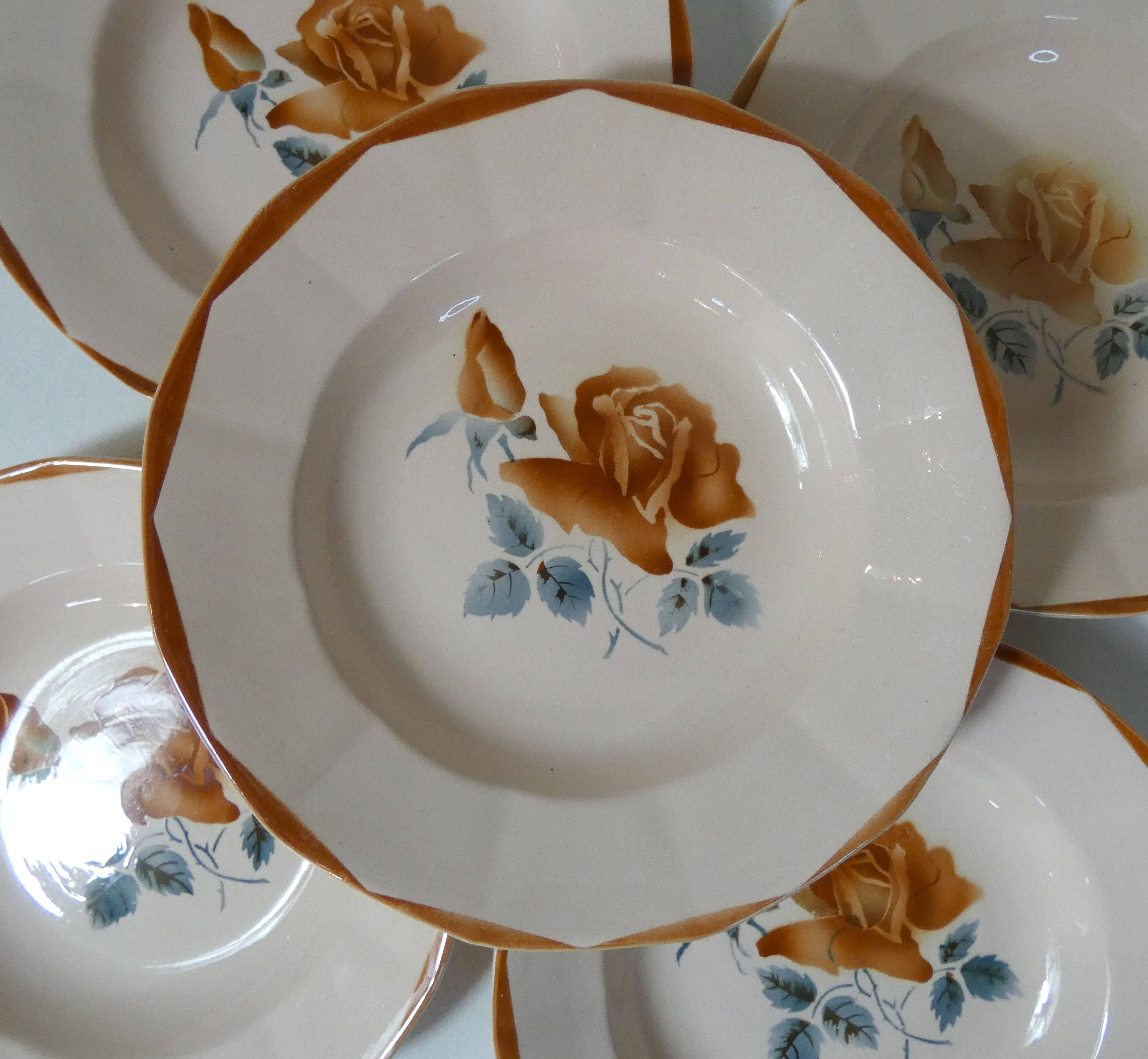 Digoin Sarreguemines 6 soup plates 9181