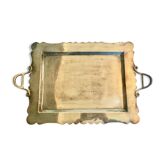 Old silver metal serving tray