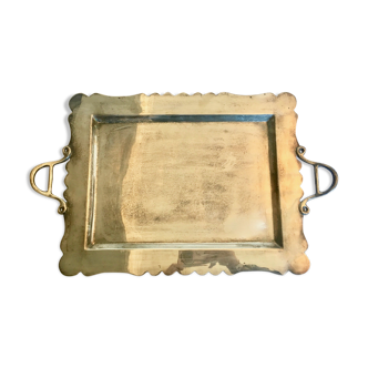 Old silver metal serving tray
