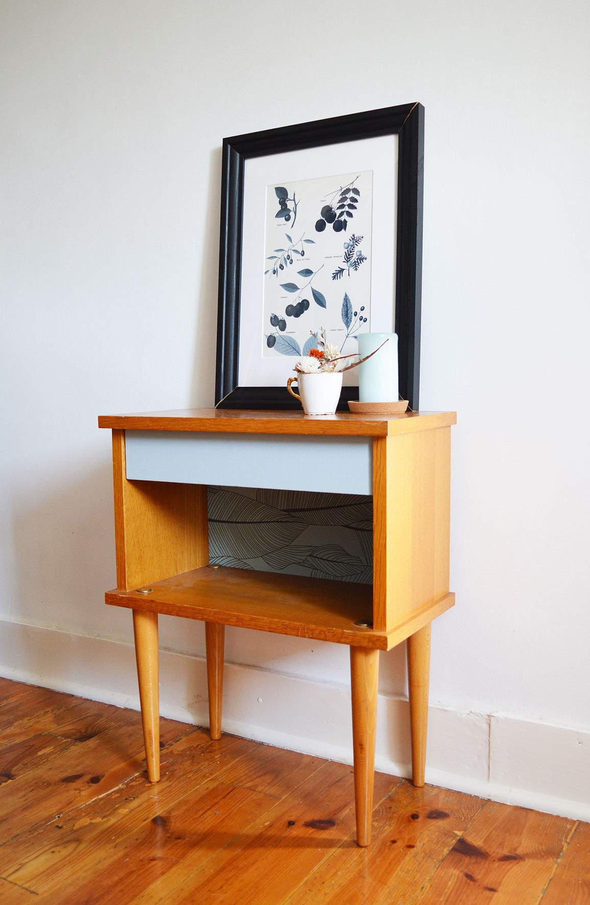 60s-old bedside wood - blue