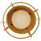 Suspension globe en opaline blanche  et corde tressé