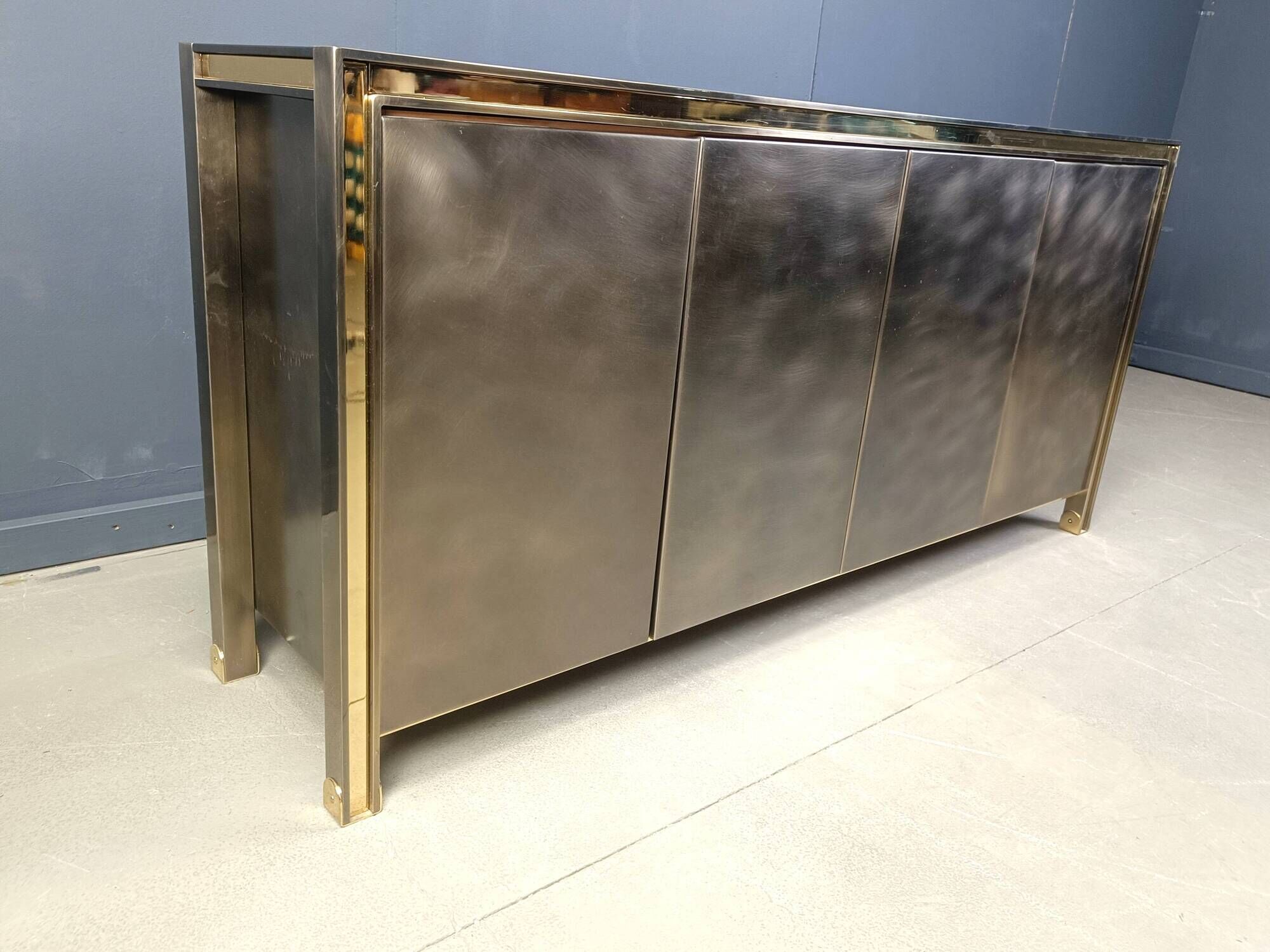 Vintage brass credenza by Belgochrom, 1970s