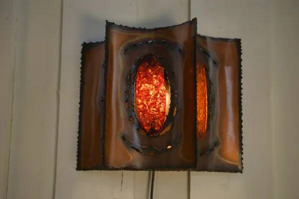 Accolay copper and resin wall light, 1950s