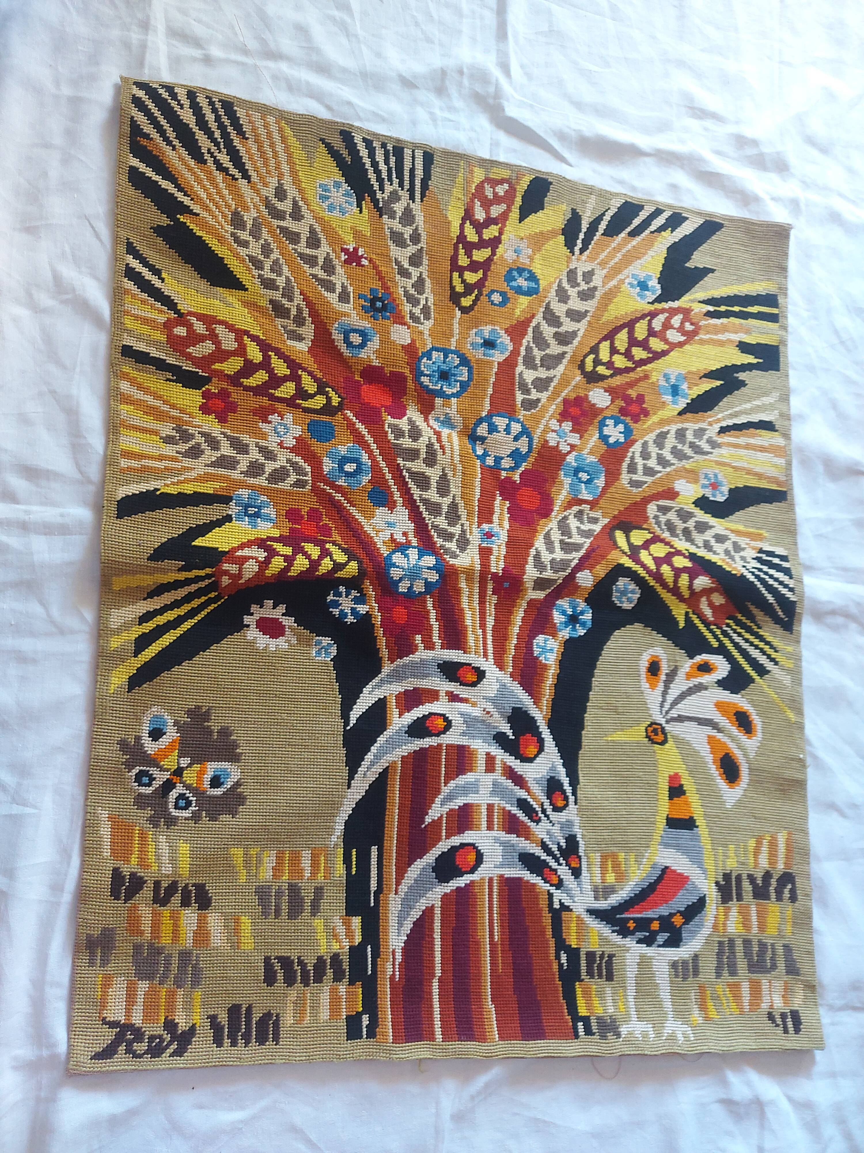 Tapestry with vintage canvas, Pierre Rey