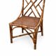 pair of garden chairs in bamboo and woven rattan 1950