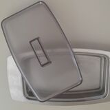 Beurrier inox vintage avec couvercle
