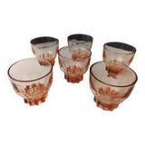 Set of 6 40s-50s glass table glasses