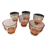 Set of 6 40s-50s glass table glasses