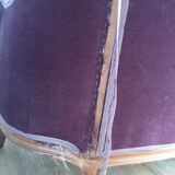 Set of 2 armchairs and 1 bench Louis XV-style