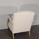 English style armchair in oak and cotton linen fabric