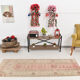 2x7 shades of red & beige vintage runner rug, 77x222cm