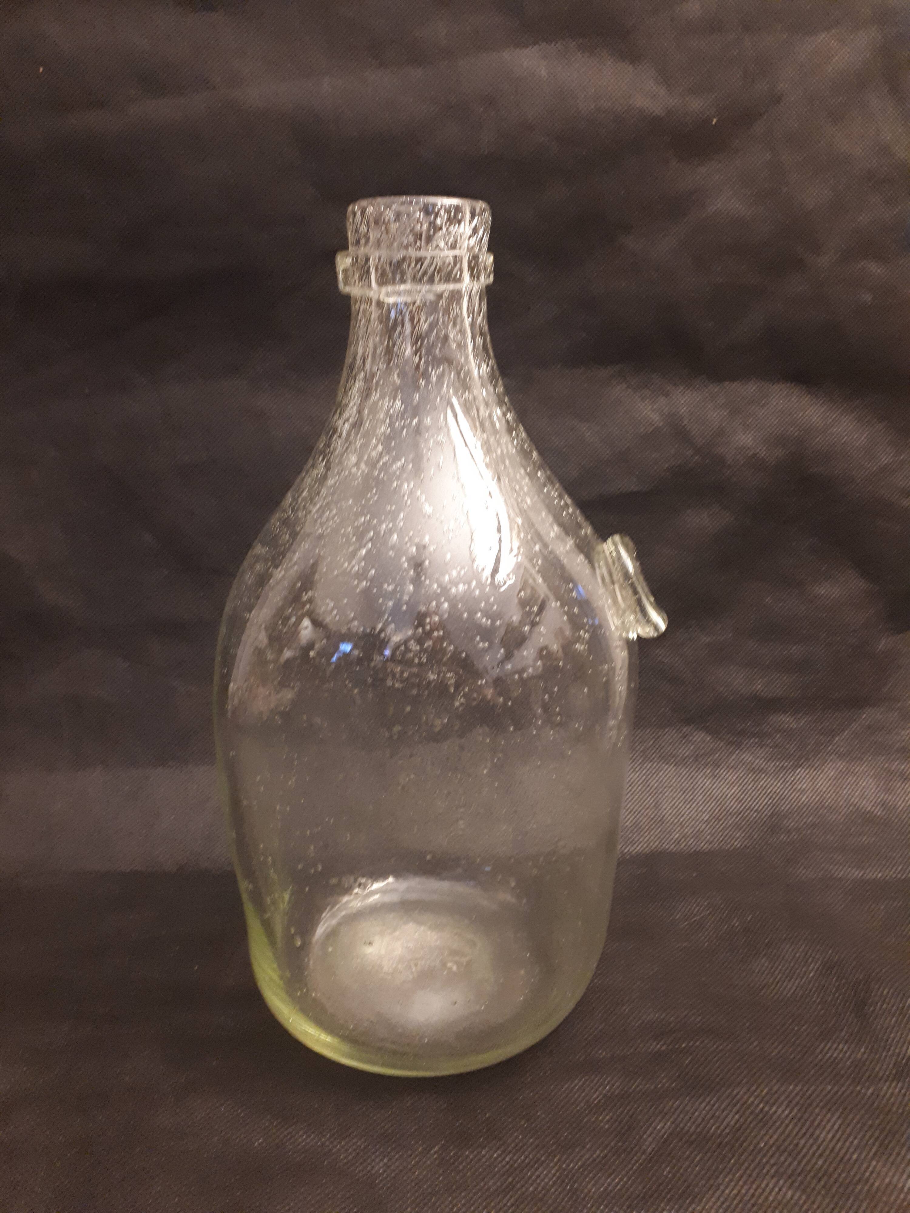 Bottle bubbling glass artisan Biot vintage 1970