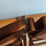 3 folding chairs with seat canning and backrest