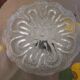 Round pressed glass ceiling light, floral center