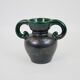 Black and green ceramic vase
