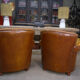 Paire de fauteuils club vintage en cuir
