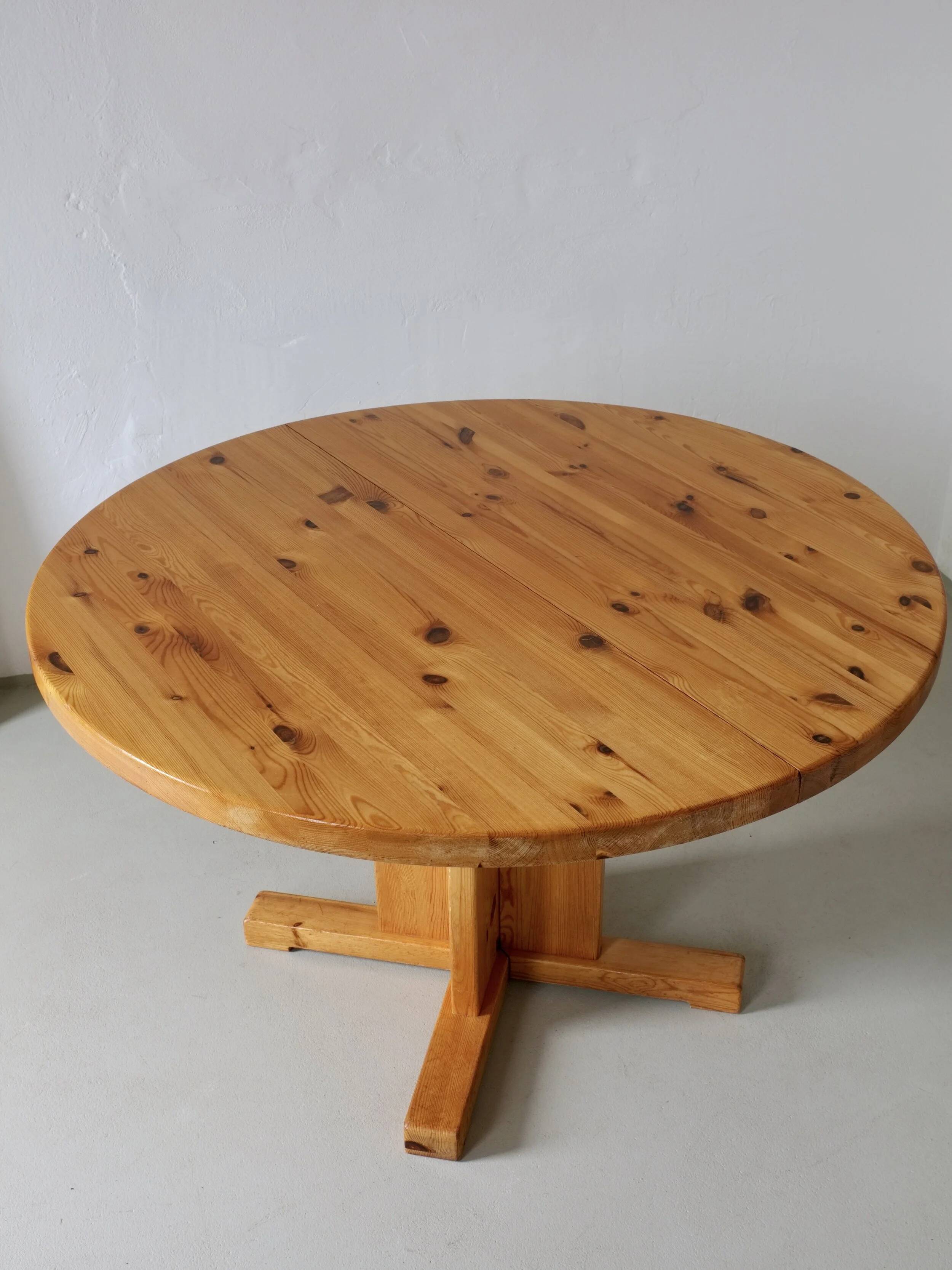 Table à manger extensible en pin massif | Scandinavie | Années 1970