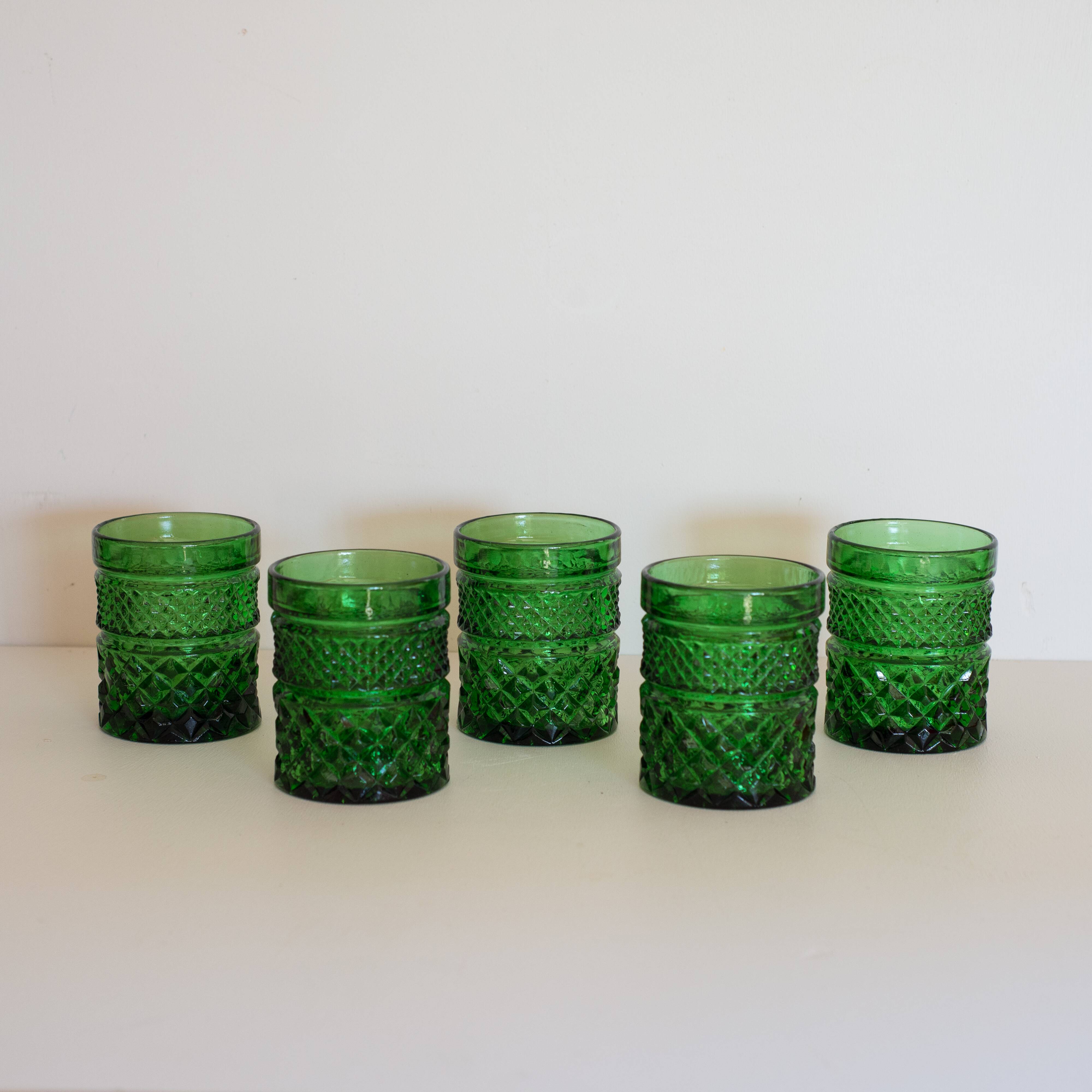 Set of 5 whiskey glasses 70s