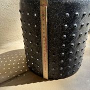 Cache-pot vintage en tôle émaillée perforée, 1950