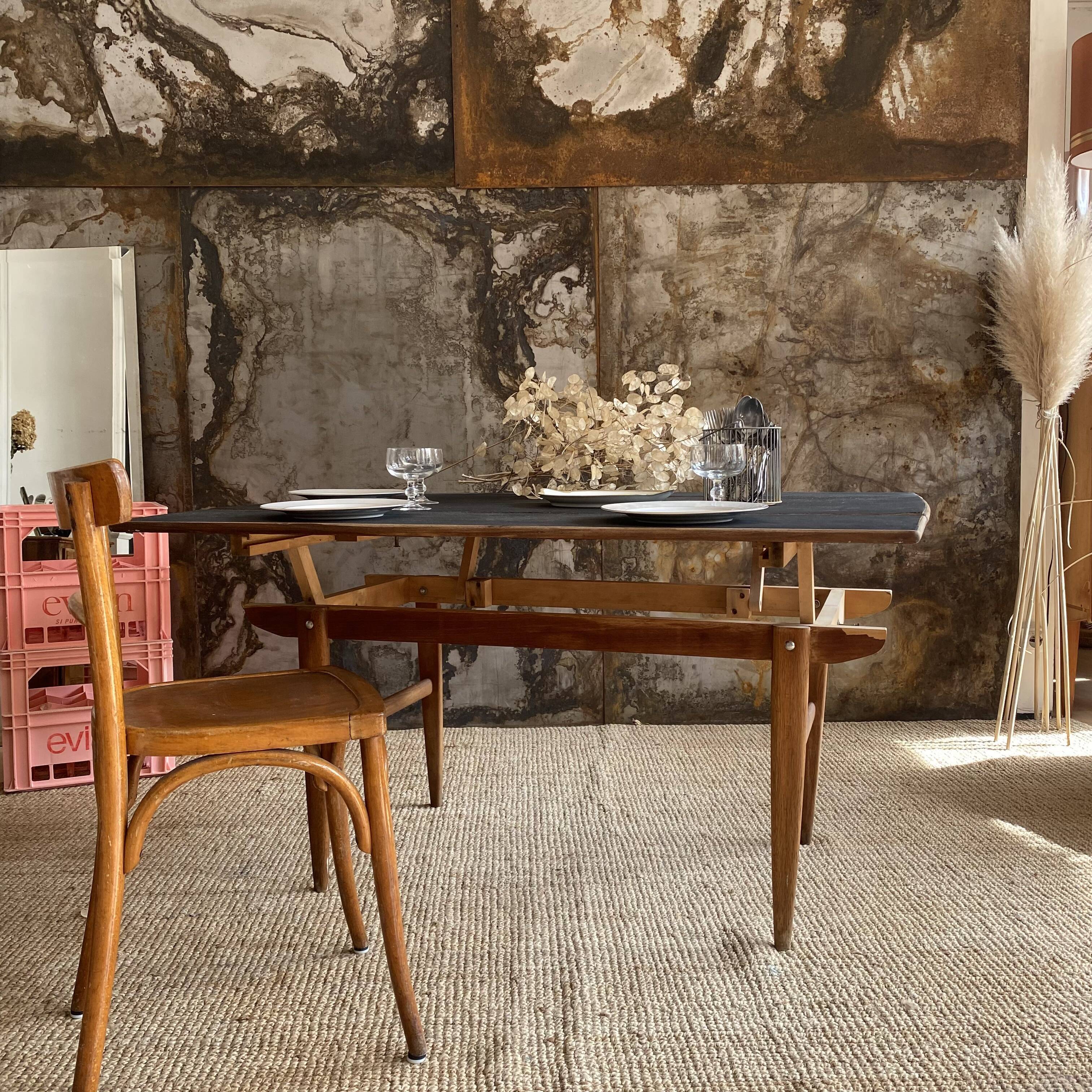 Table basse scandinave escamotable