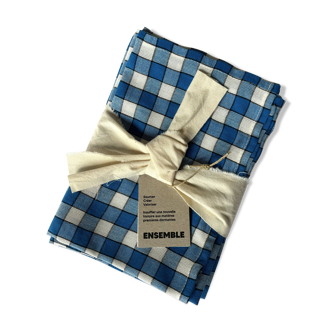 Bistro napkin, blue checks