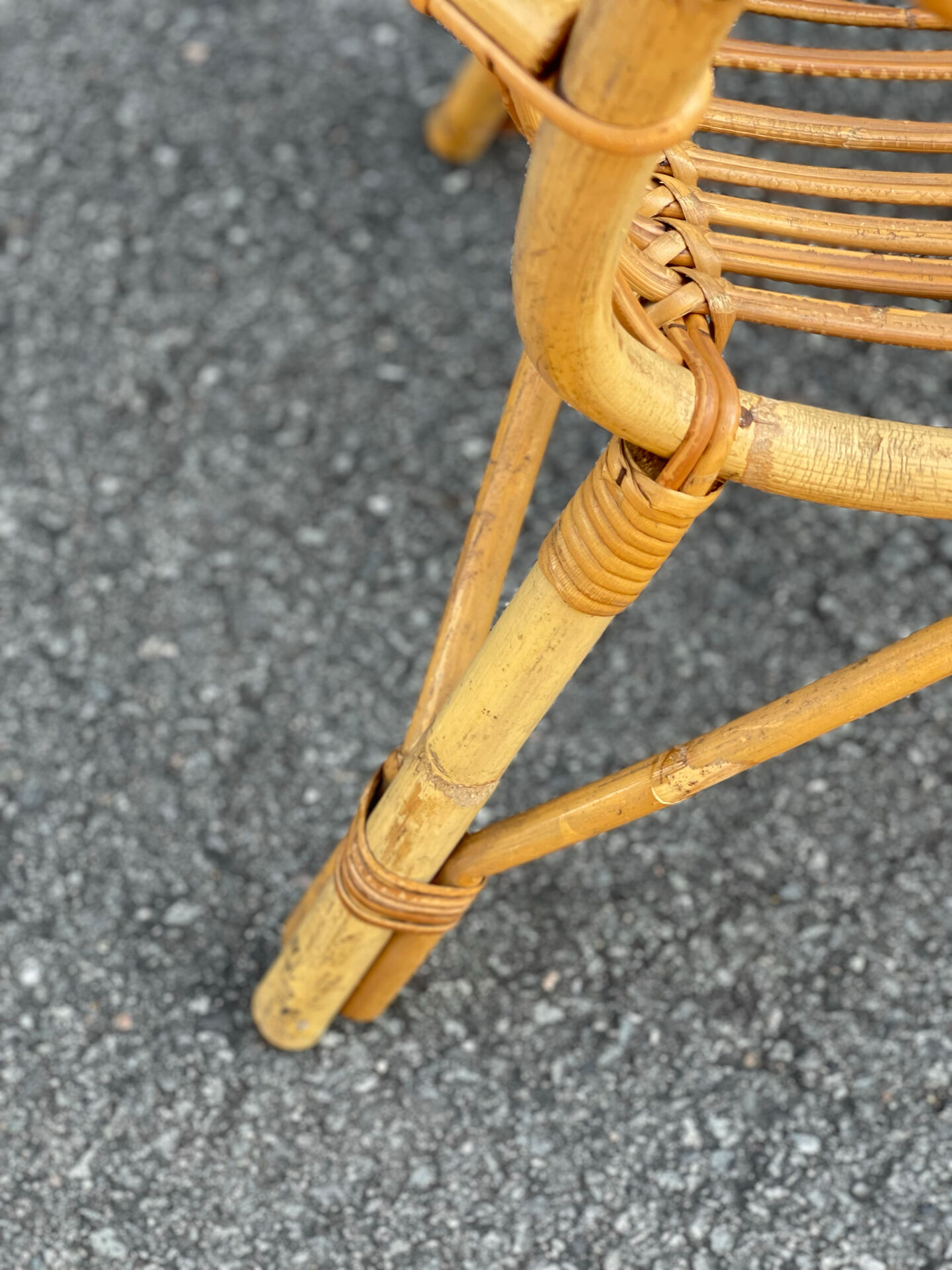 4 Fauteuils de jardin vintage rotin corbeille 1950/ 1960