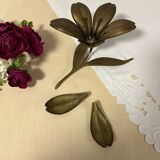 Vintage brass metal ashtray flower