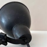 Vintage wall lamp gdr, architect lamp, work lamp metal black, industrial design