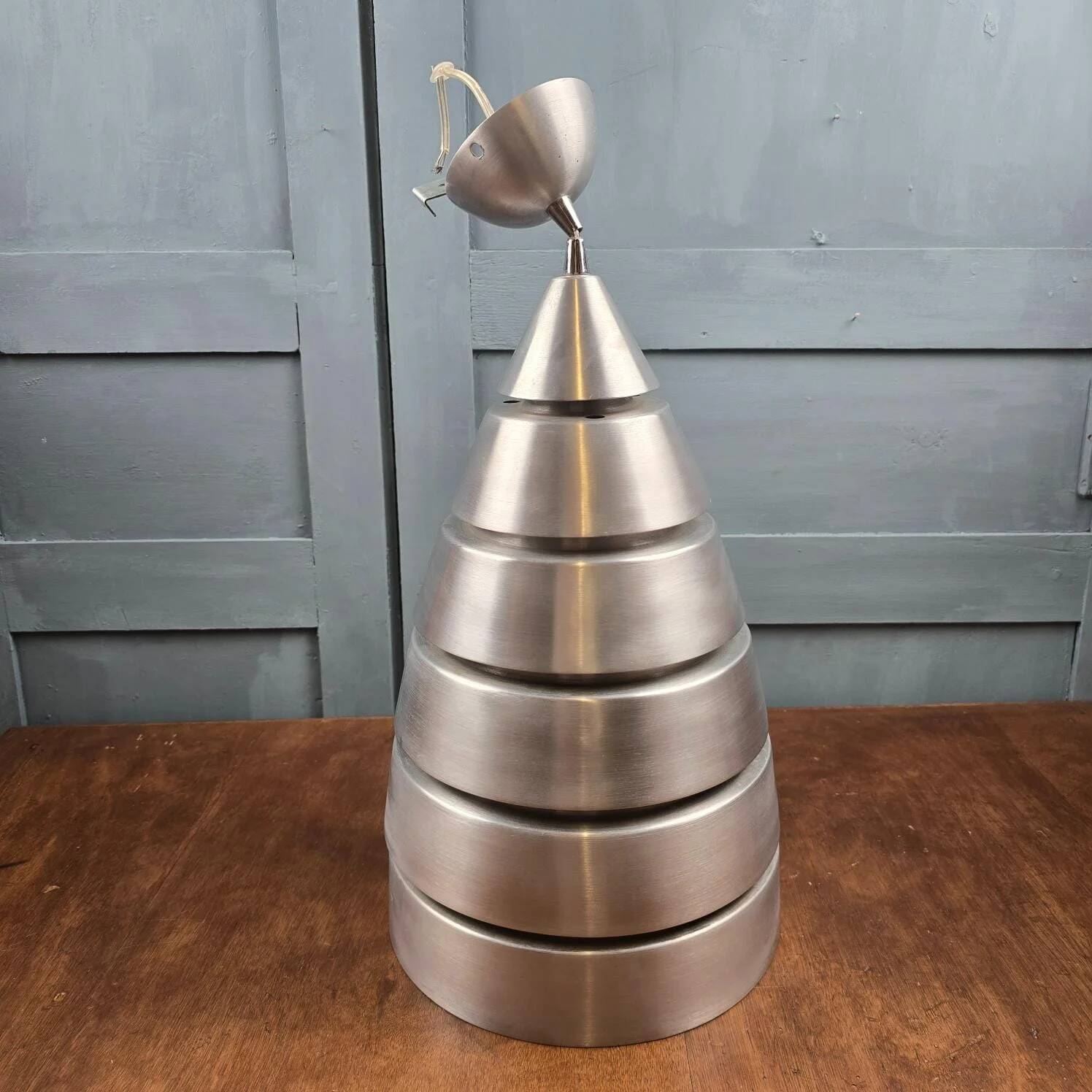 Suspension vintage brushed aluminium concentric – Space Age design from the 70s