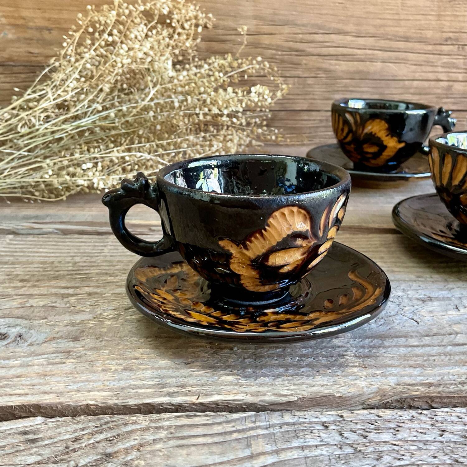6 tasses artisanales vintage