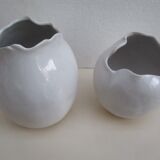 Set of two design white vases