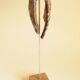 Glazed Terracotta Sculpture Signed - Abstract Art - Blue Amber