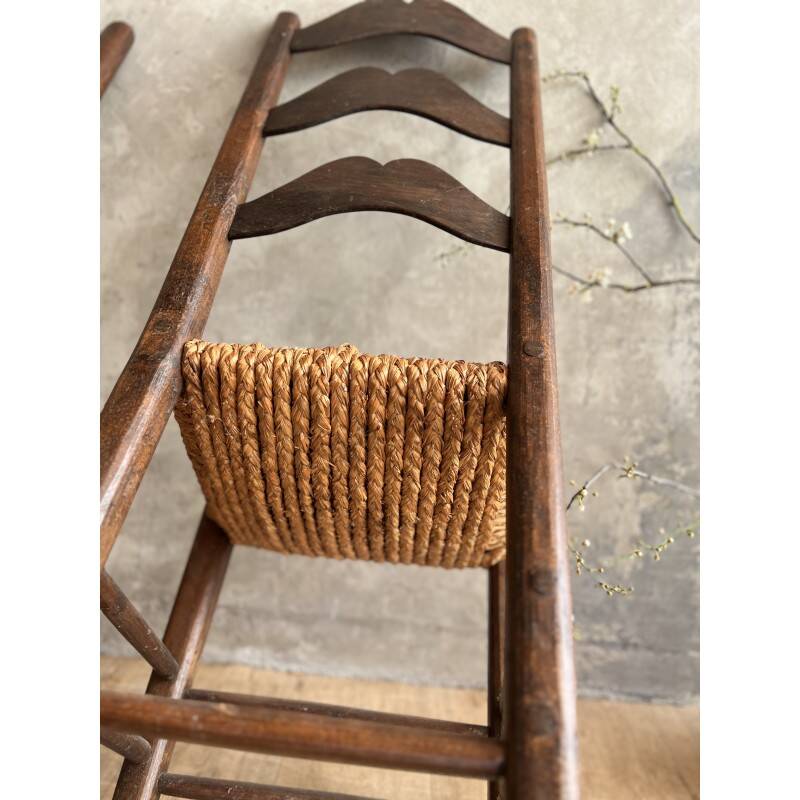 Pair of straw chairs