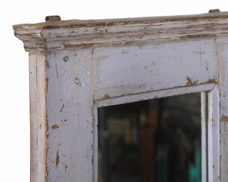 Large Long Narrow Mirror Purple Patina Old Teak India