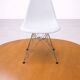 White DSR style Eames chair by Vitra with chrome Eiffel base.