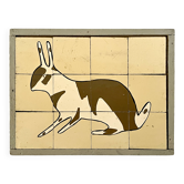 Wooden puzzle frame from the 1930s/40s depicting a rabbit