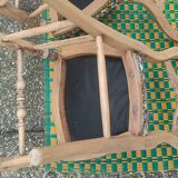 Pair of Louis Philippe walnut style chairs, reupholstered