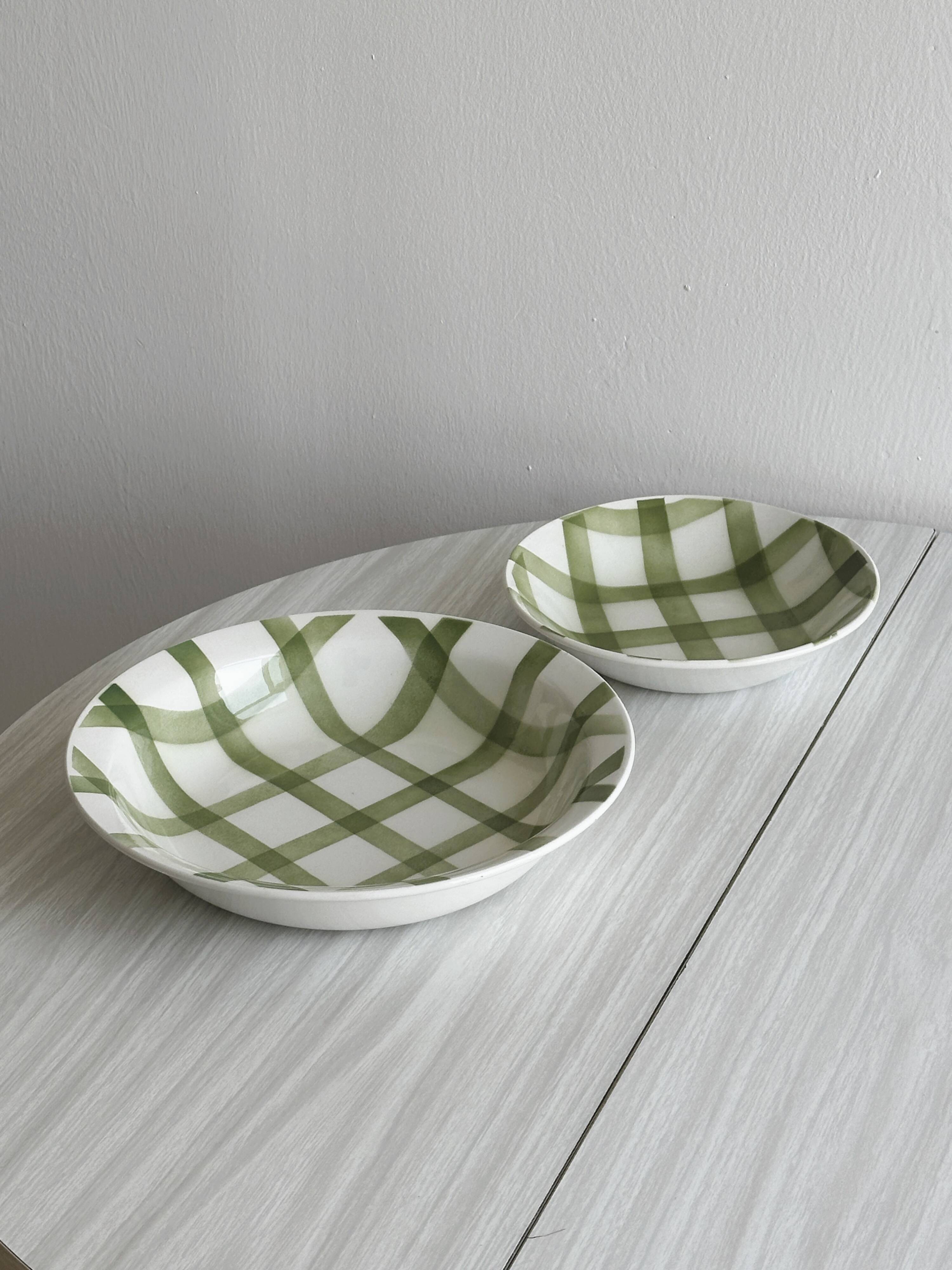 Two flat salad bowls from Moulin des Loups