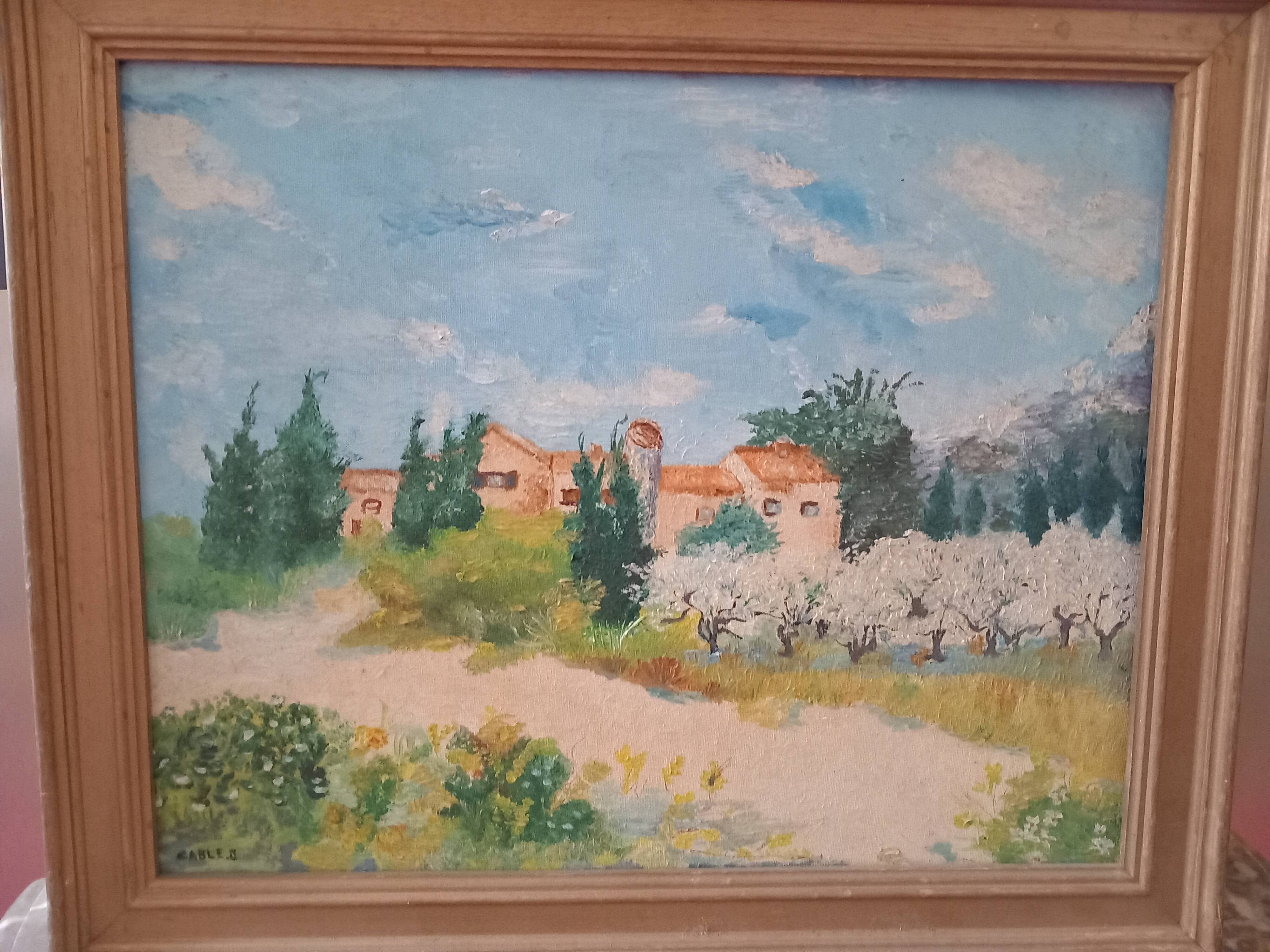 Oil on panel signed-landscape