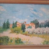 Oil on panel signed-landscape