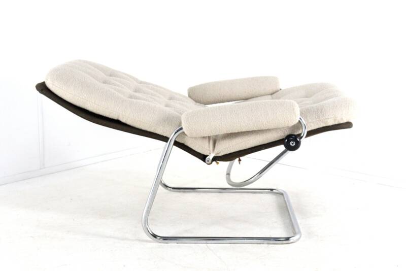 Ekornes Stressless 1970s armchair - very rare early model - new upholstered