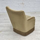 1970s, Danish highback armchair, light green furniture velour.