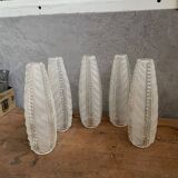 5 tulipes en verre longues 20 cm pour lampe lustre